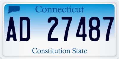 CT license plate AD27487