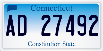 CT license plate AD27492