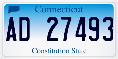 CT license plate AD27493