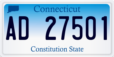 CT license plate AD27501