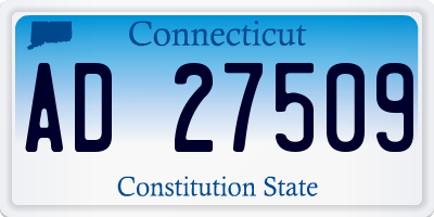 CT license plate AD27509