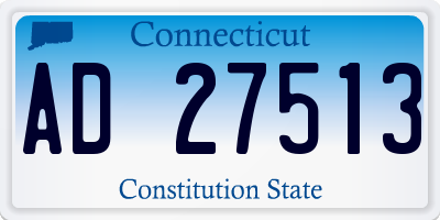 CT license plate AD27513