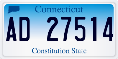 CT license plate AD27514