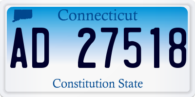 CT license plate AD27518