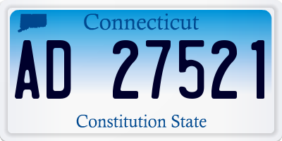 CT license plate AD27521