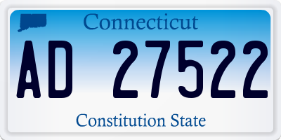 CT license plate AD27522
