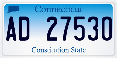 CT license plate AD27530