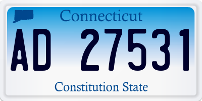 CT license plate AD27531