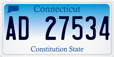 CT license plate AD27534