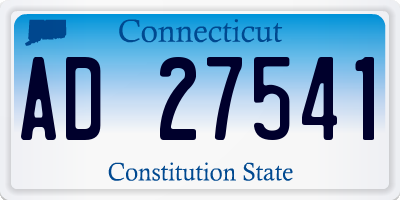CT license plate AD27541
