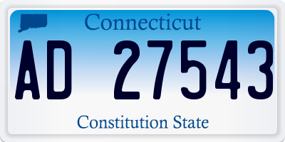 CT license plate AD27543