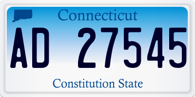 CT license plate AD27545