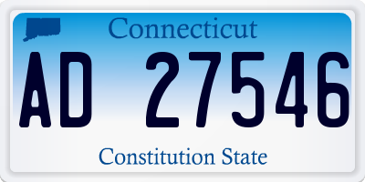 CT license plate AD27546