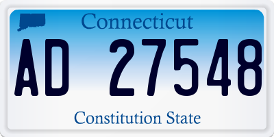 CT license plate AD27548