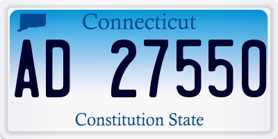 CT license plate AD27550