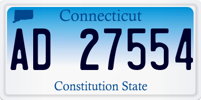 CT license plate AD27554