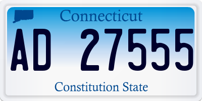 CT license plate AD27555