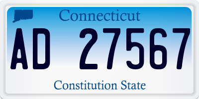 CT license plate AD27567