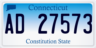 CT license plate AD27573
