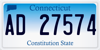 CT license plate AD27574