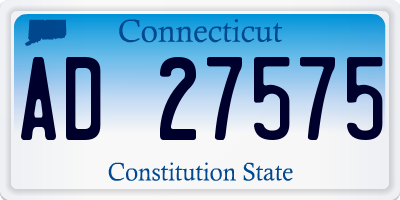 CT license plate AD27575