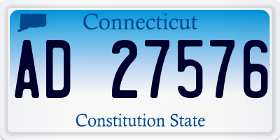 CT license plate AD27576