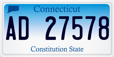 CT license plate AD27578