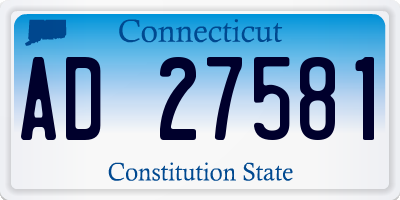 CT license plate AD27581