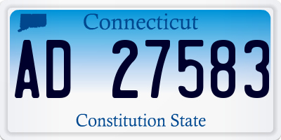 CT license plate AD27583