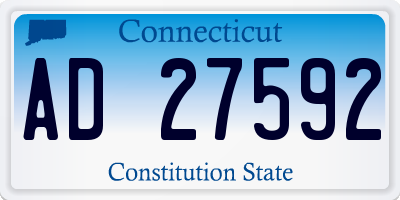 CT license plate AD27592
