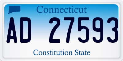 CT license plate AD27593