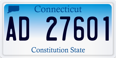 CT license plate AD27601