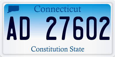 CT license plate AD27602