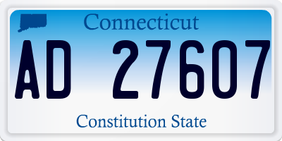 CT license plate AD27607