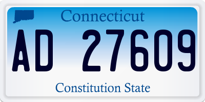 CT license plate AD27609
