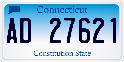 CT license plate AD27621