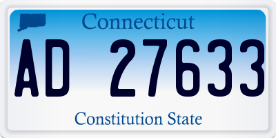 CT license plate AD27633