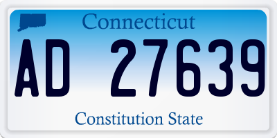CT license plate AD27639