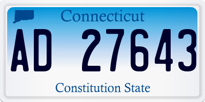 CT license plate AD27643