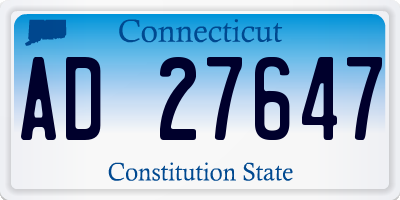 CT license plate AD27647
