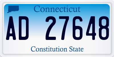 CT license plate AD27648