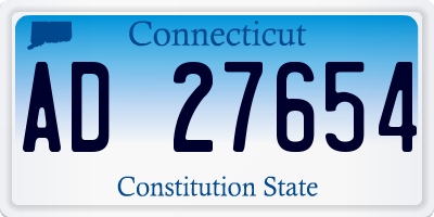CT license plate AD27654
