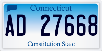 CT license plate AD27668