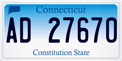 CT license plate AD27670
