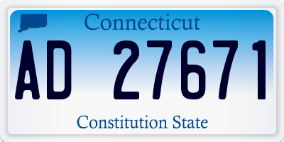 CT license plate AD27671