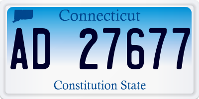 CT license plate AD27677