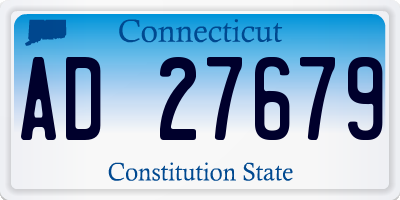 CT license plate AD27679