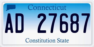 CT license plate AD27687