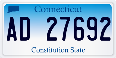 CT license plate AD27692
