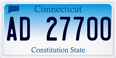 CT license plate AD27700